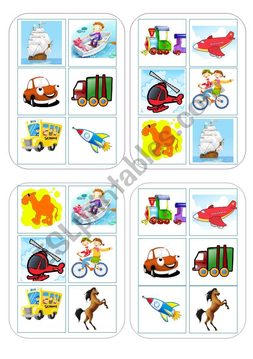 Bingo Game Transport worksheet