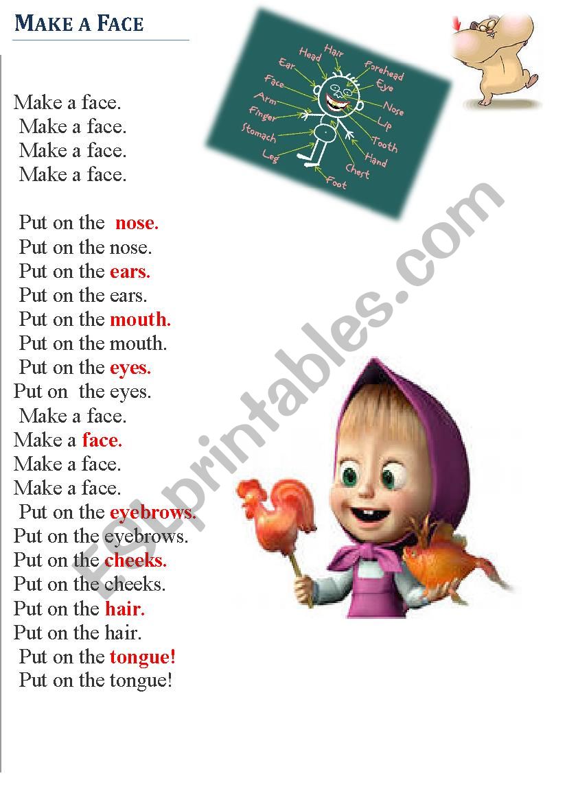 The face worksheet