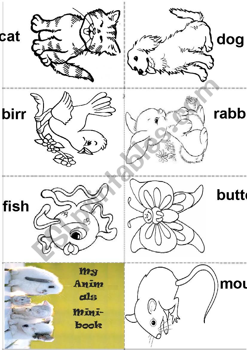 My Animals - Mini Book worksheet