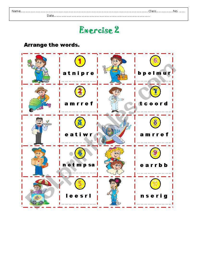 vocabulary worksheet