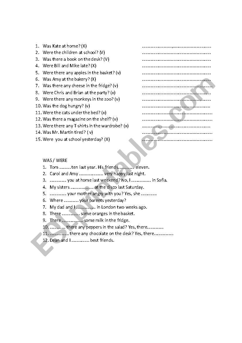 Past Simple Elementary worksheet
