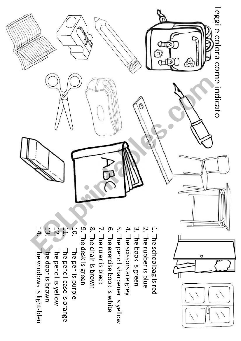 School object worksheet