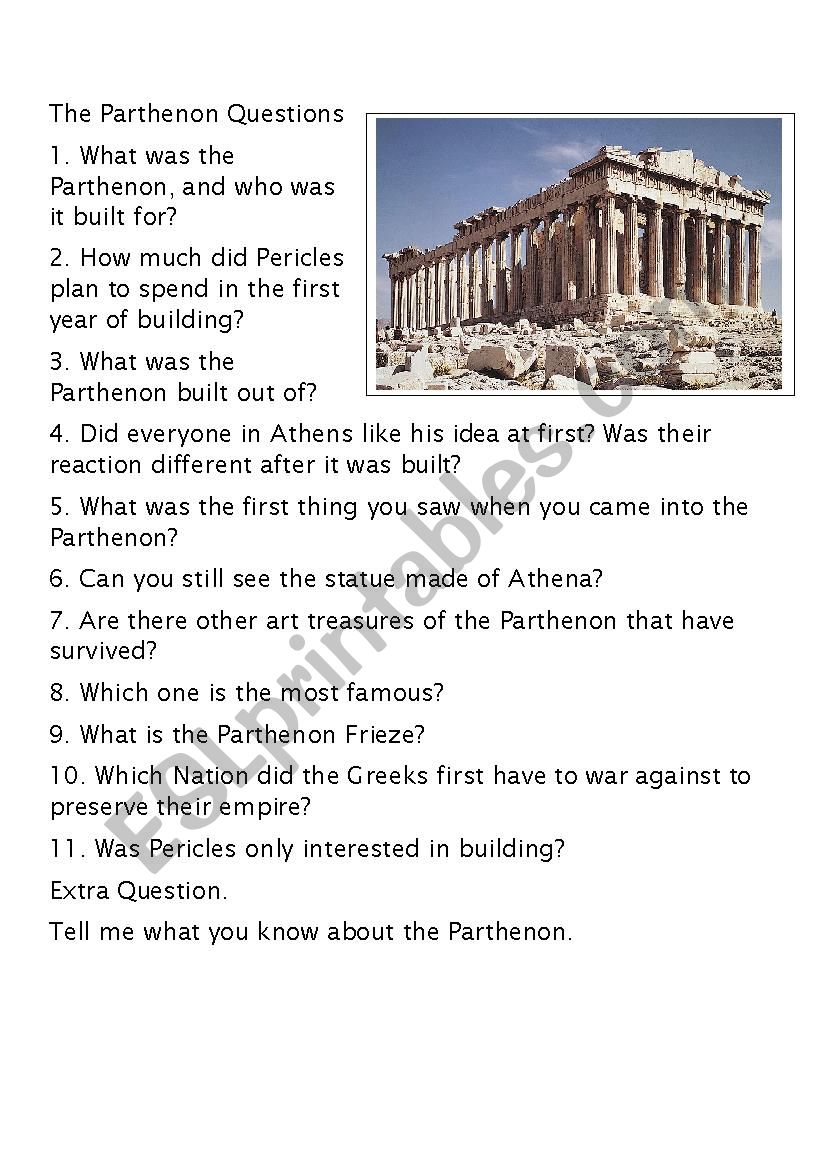 Building of the Parthenon Questions and Answers