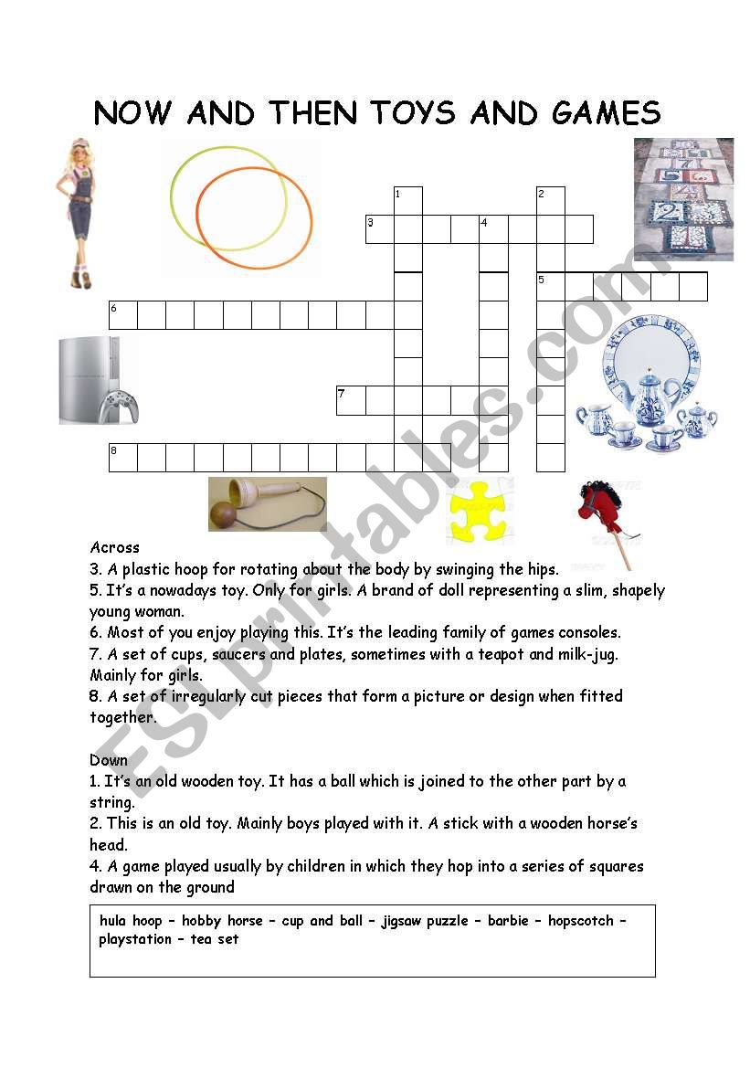Crossword - Toys worksheet