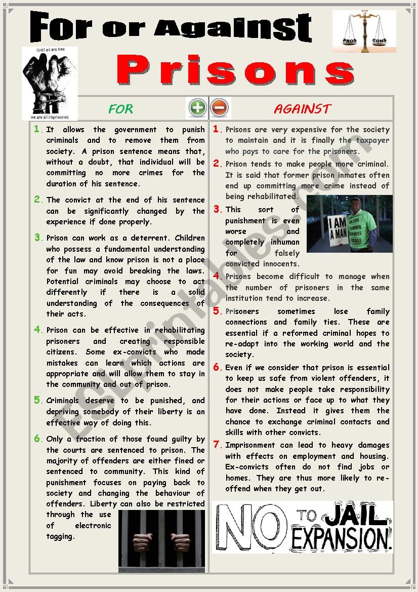 For or Against Prisons (Debating)