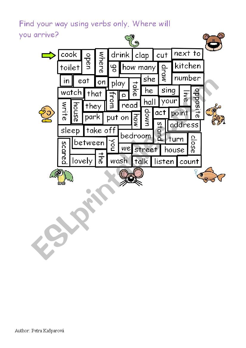 Verb path worksheet