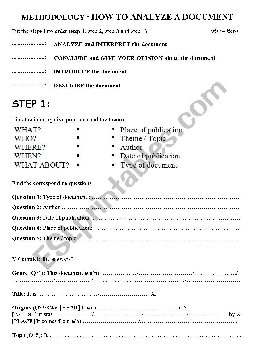 METHODOLOGY - How to analyze a document 