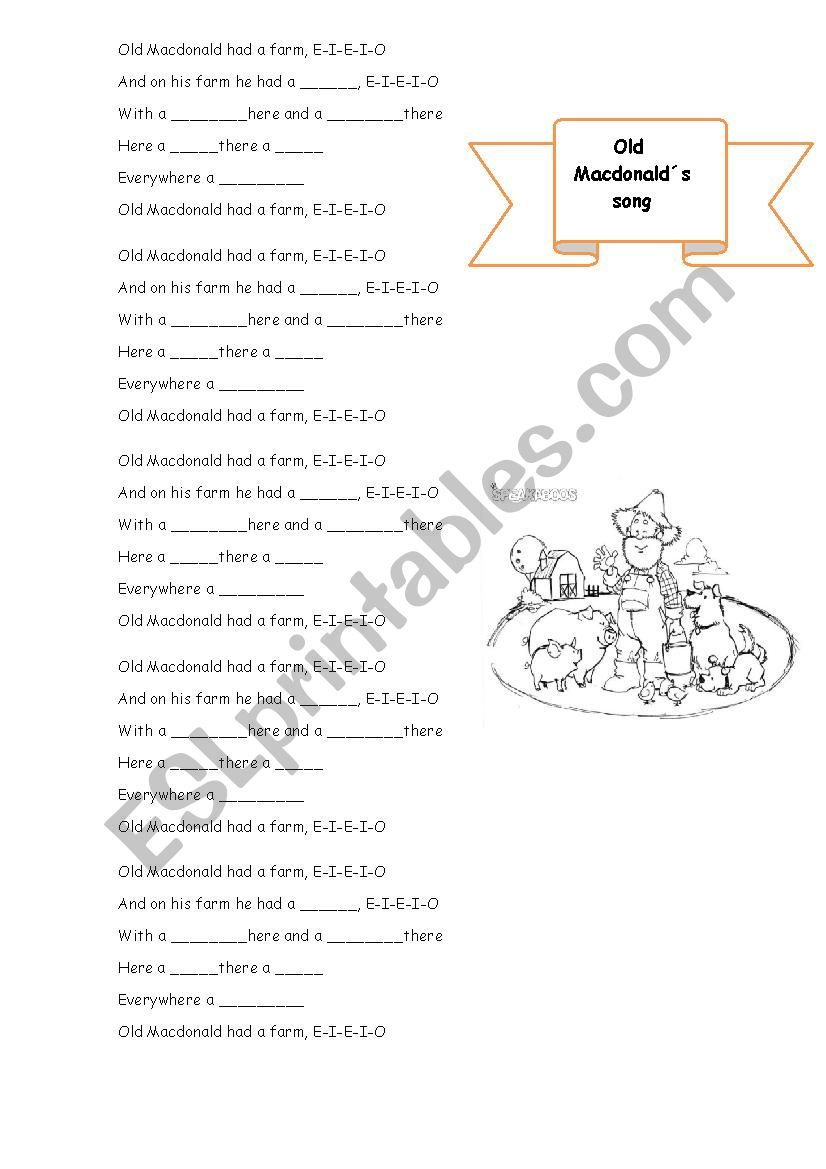 Old MacDonaldÂ´s worksheet