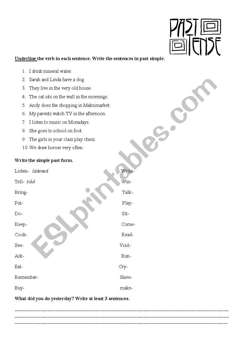 Past Simple worksheet