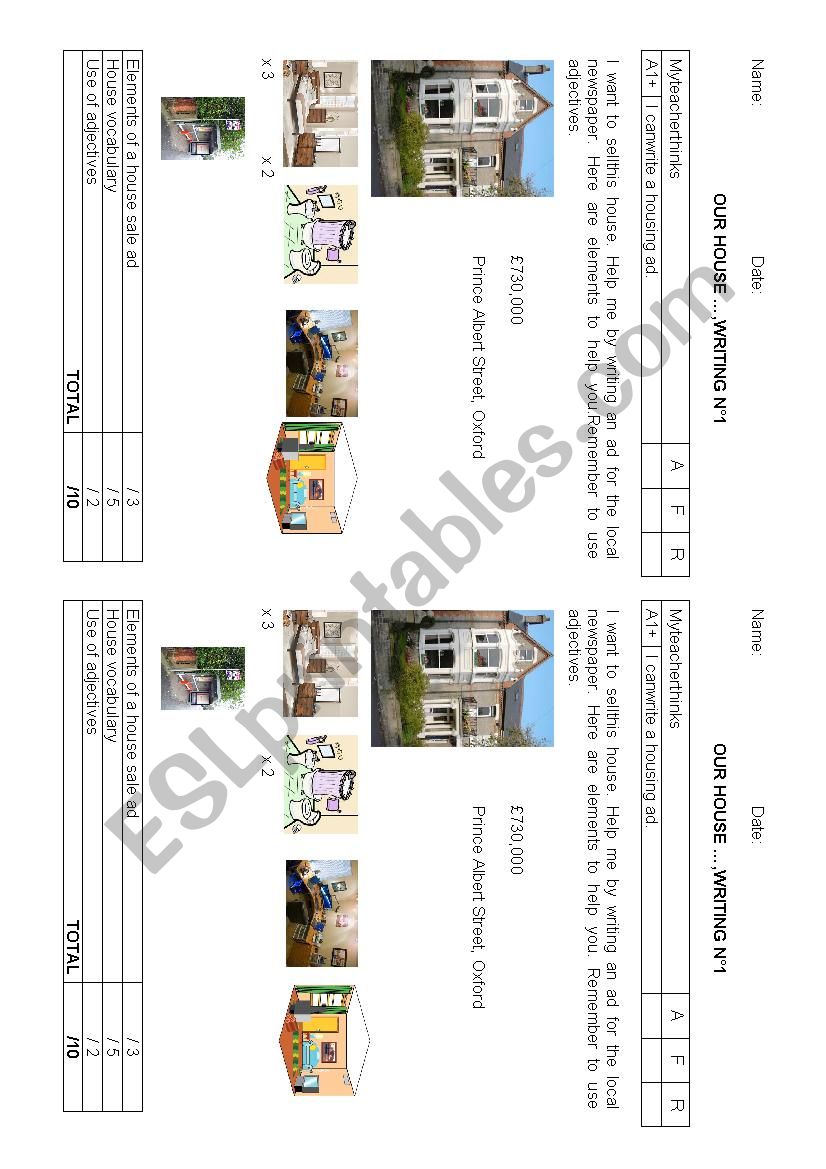 House for sale worksheet