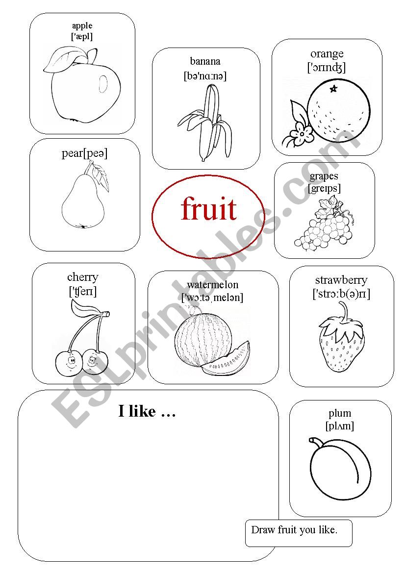 Fruit worksheet