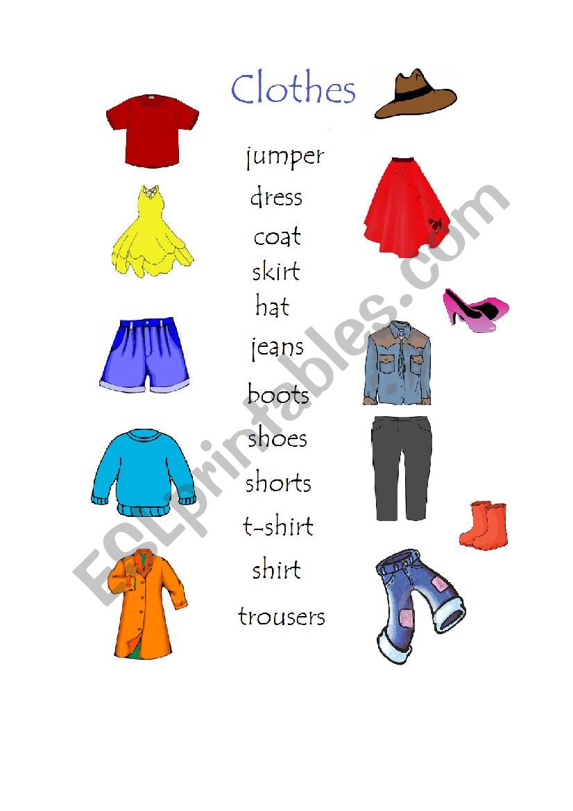 Clothes worksheet