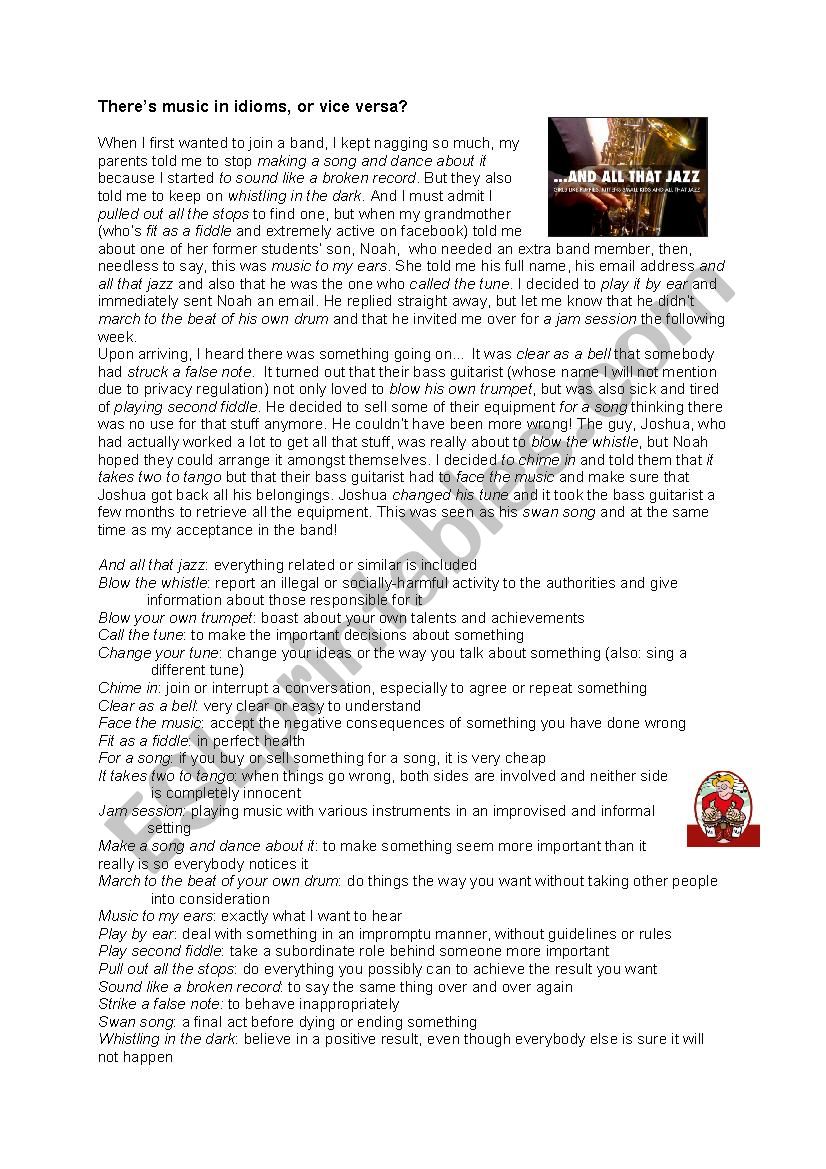 ThereÂ´s music in idioms... or vice versa?