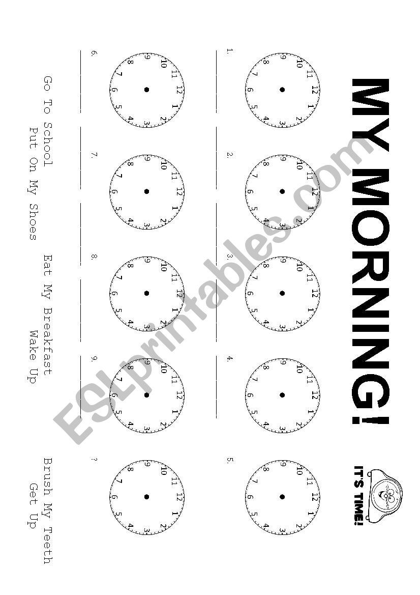 Clocks Sheet worksheet