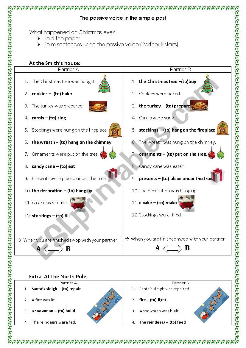 Partner activity - Passive voice - Christmas