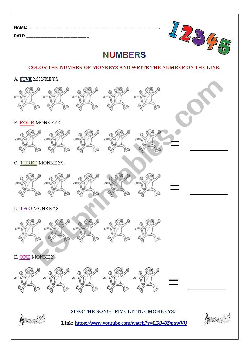 Numbers worksheet