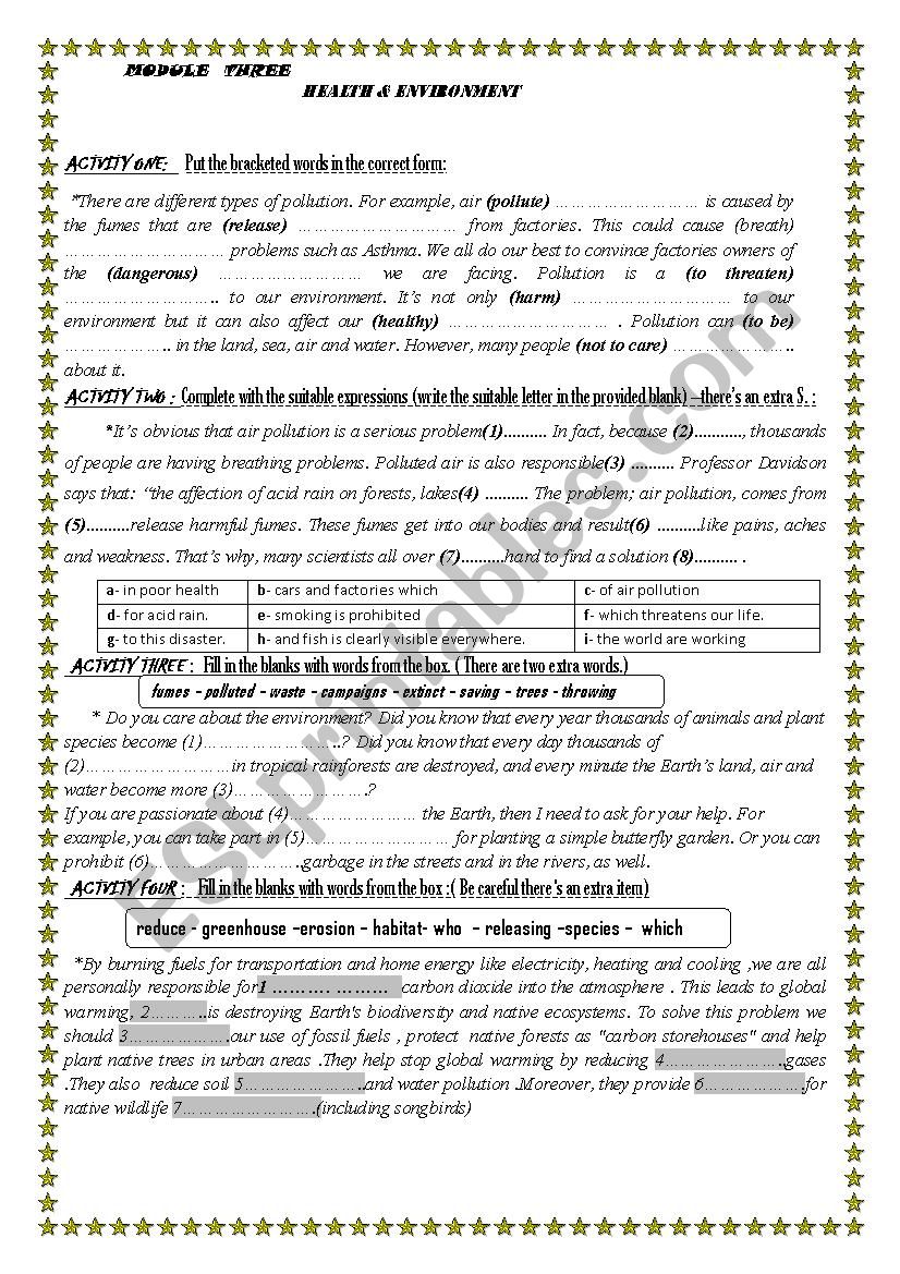 MODULE 3 ( HEALTH & ENVIRONMENT) REVIEW PAPER