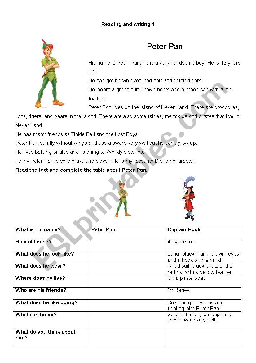 Parallel writing worksheet