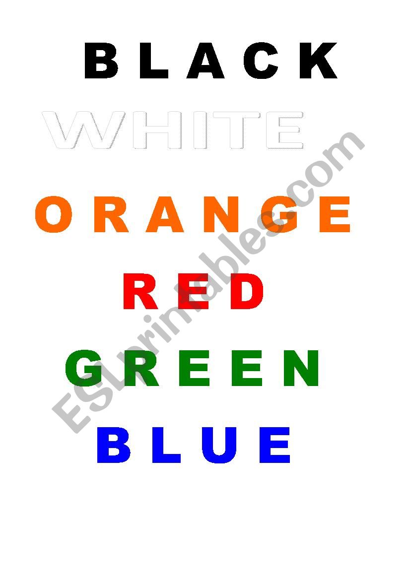 colours worksheet