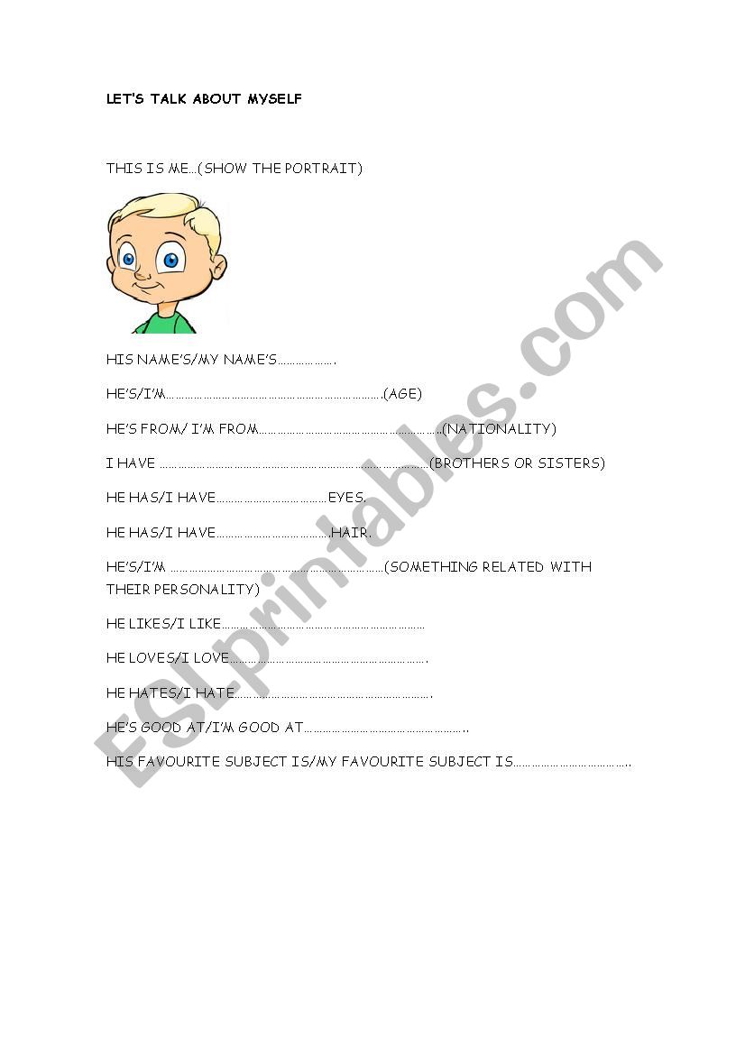 A SHORT DESCRIPTION worksheet