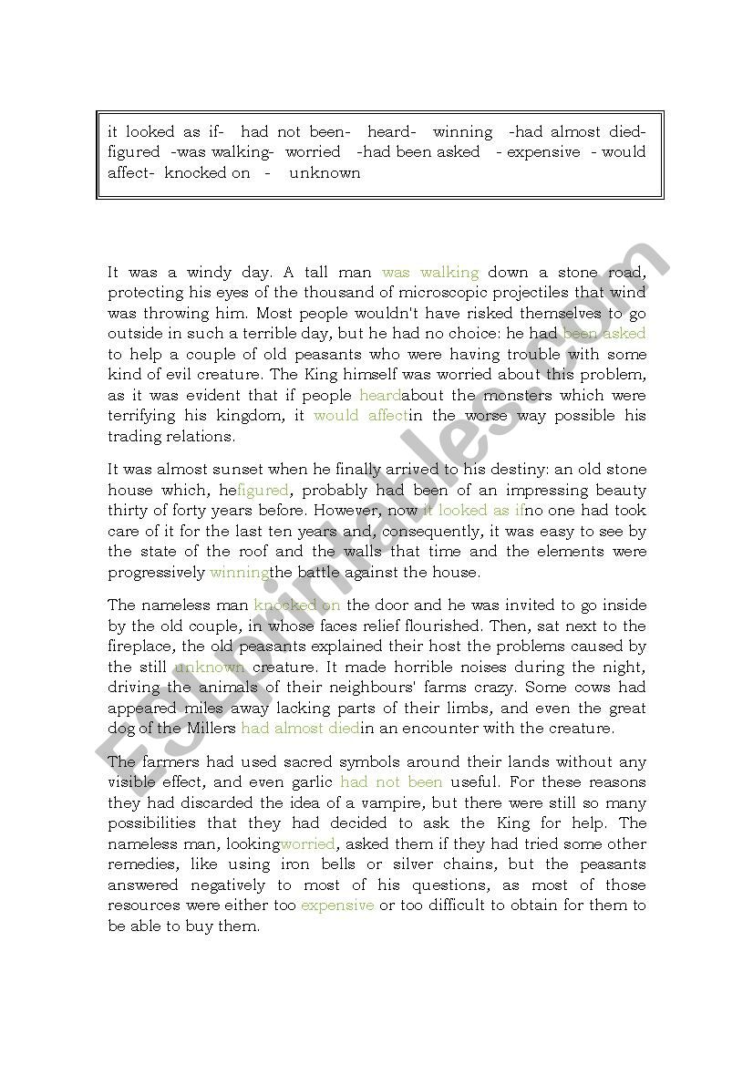 The nameless man worksheet