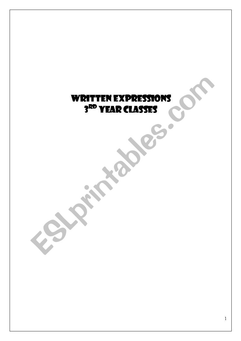 3rd year written expression worksheet