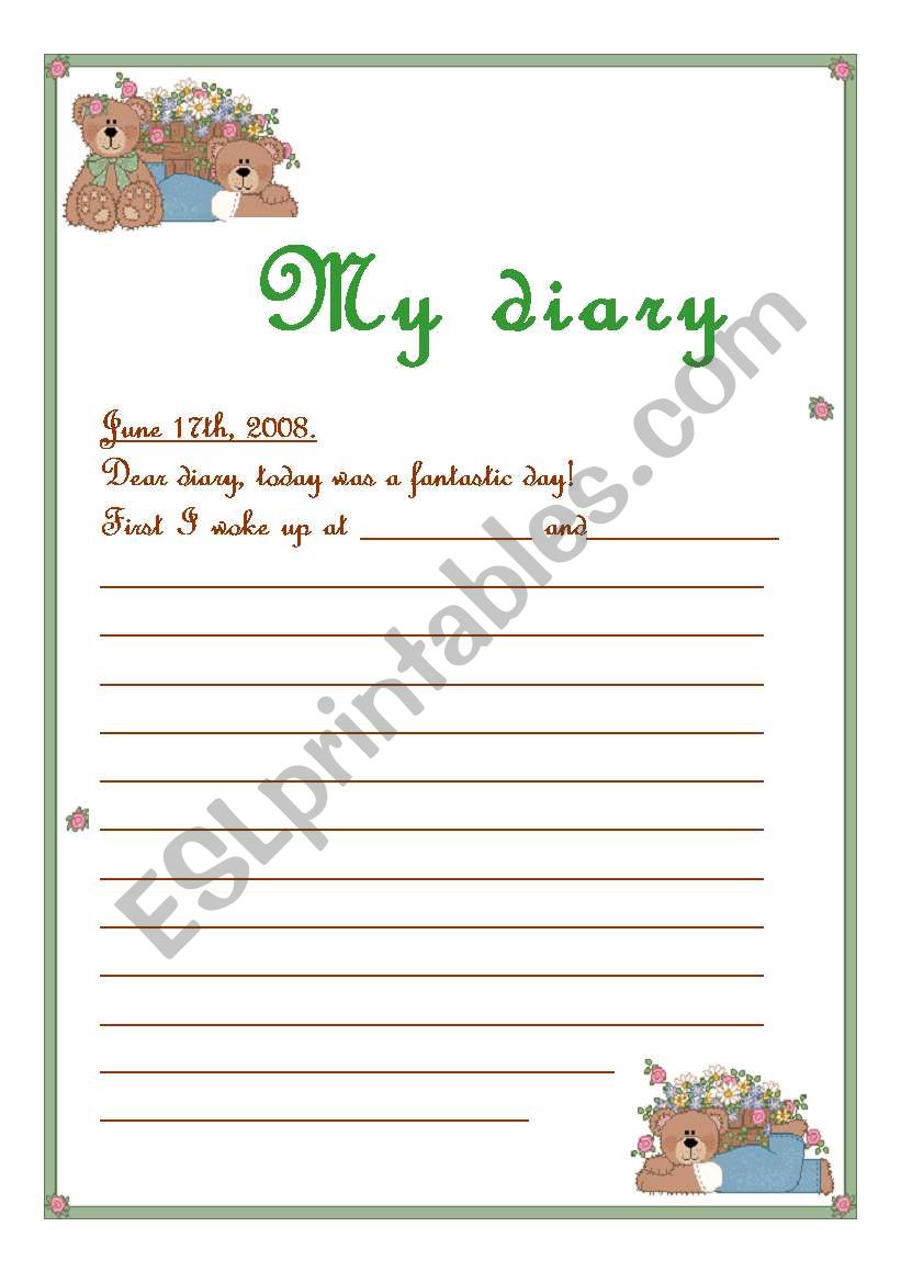 MY DIARY worksheet