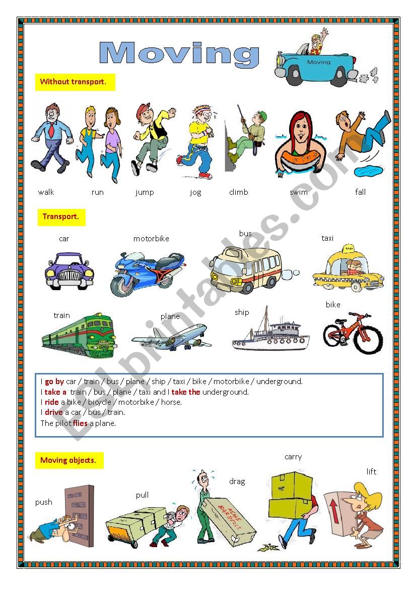 Moving ESL Worksheet By James32