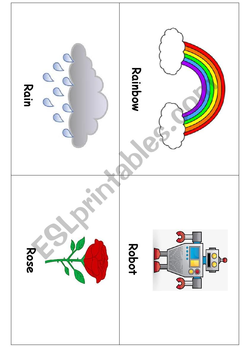 Flashcards Letter R worksheet