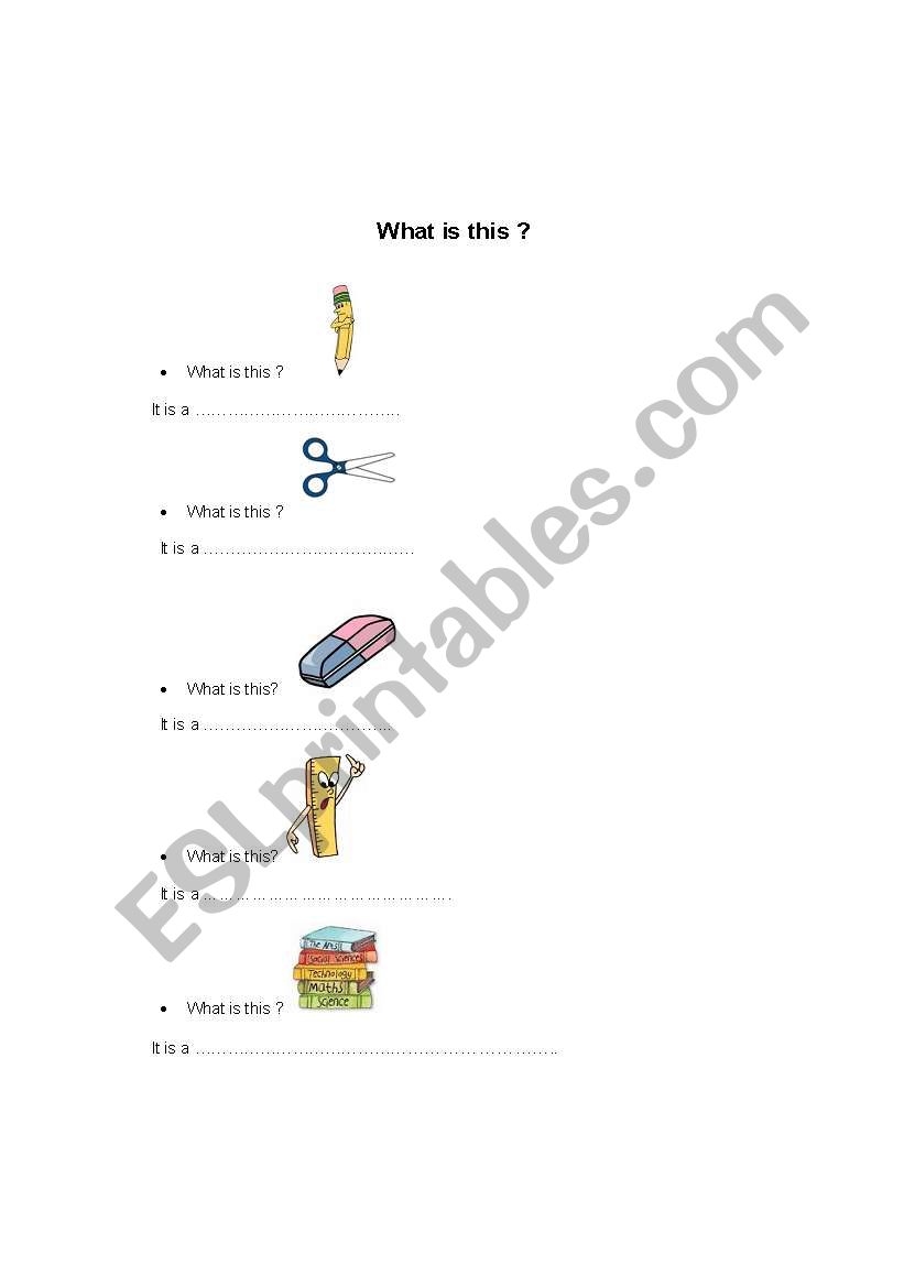 School things worksheet