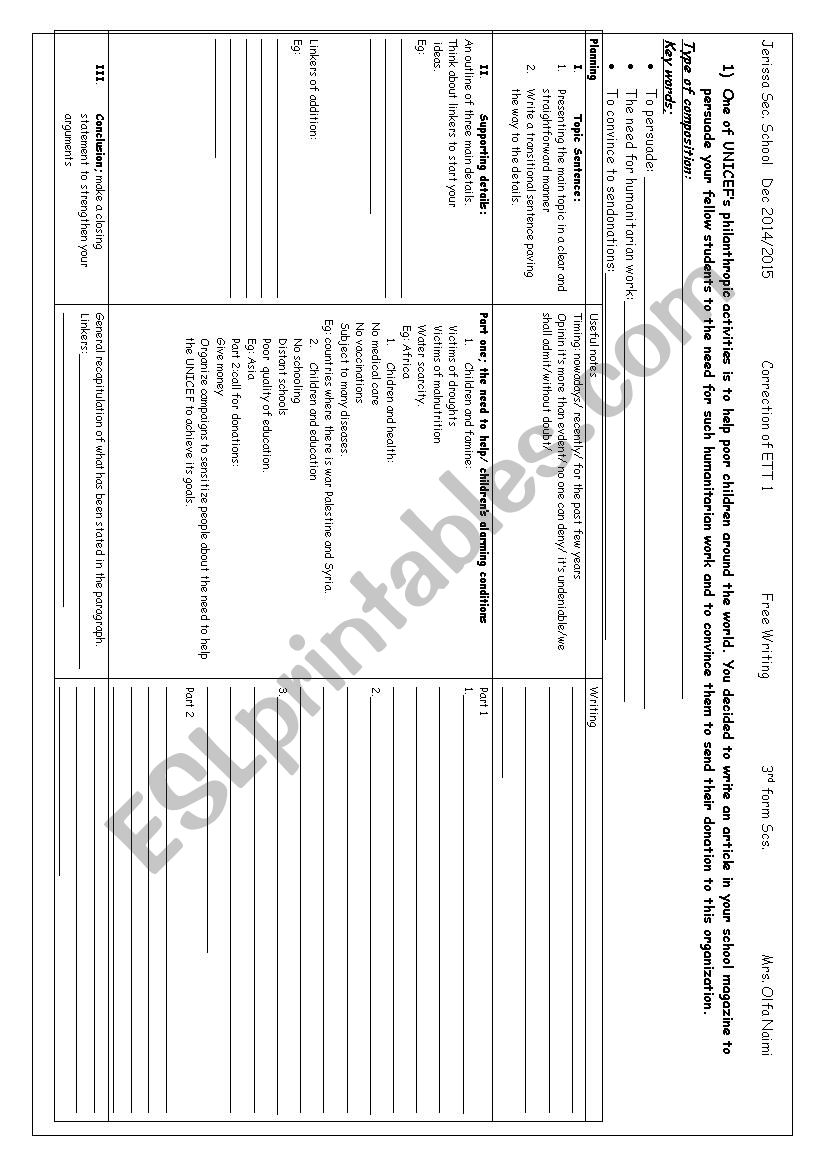 Philanthropy  worksheet