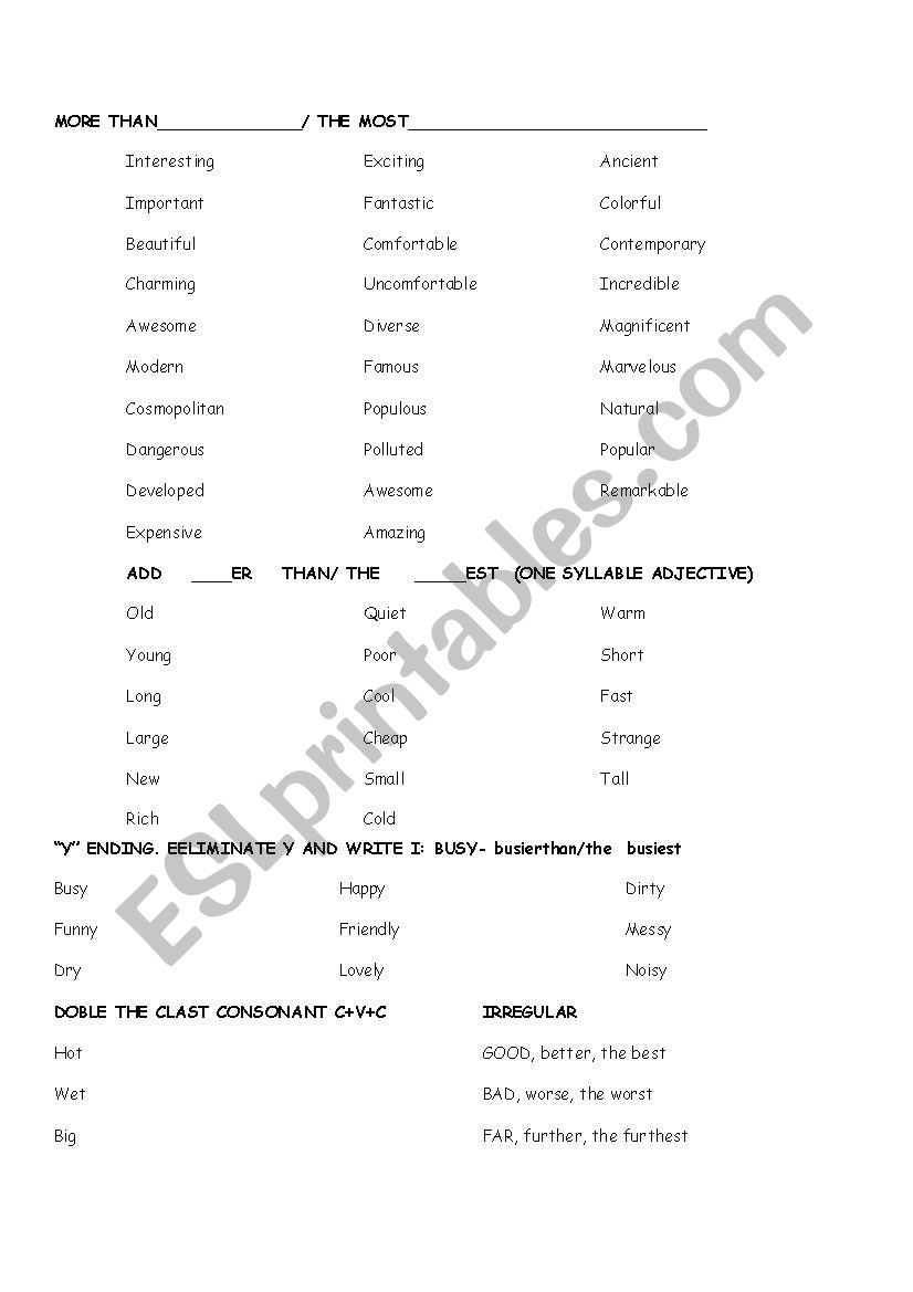 comparatives superlatives easy explanation