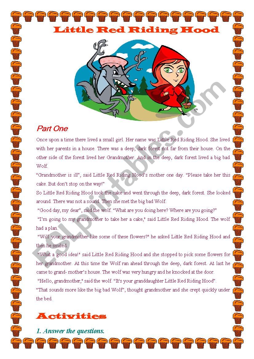 Little Red Riding Hood worksheet