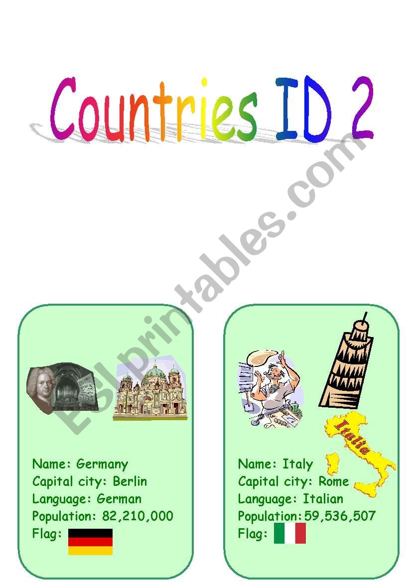 Countries ID 2 worksheet
