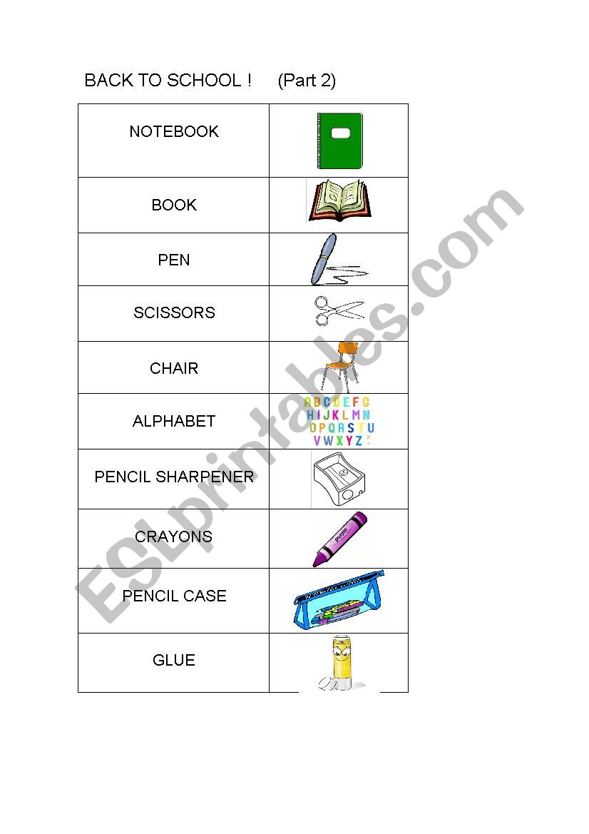 back to school 2 worksheet