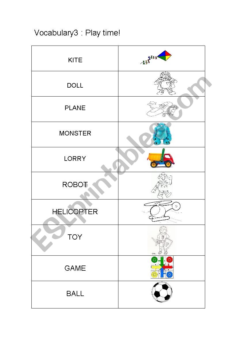 toys worksheet