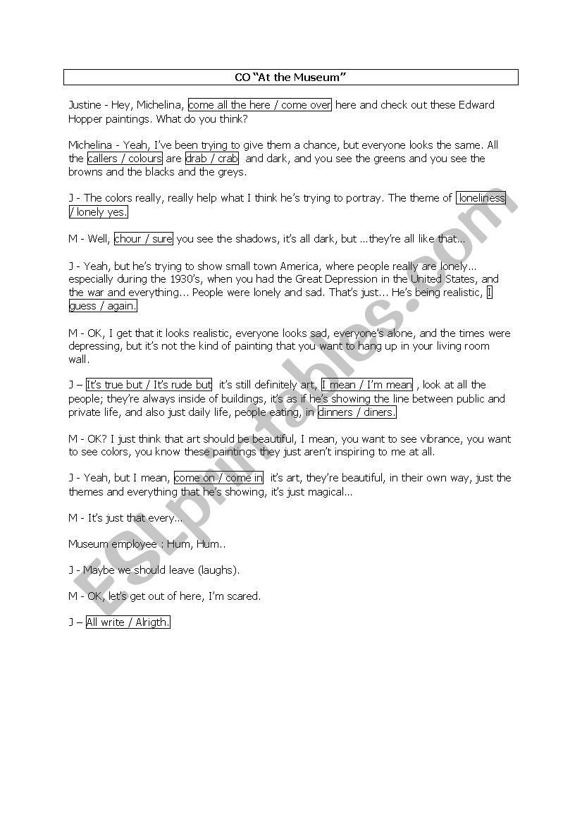 Hopper - Recording worksheet