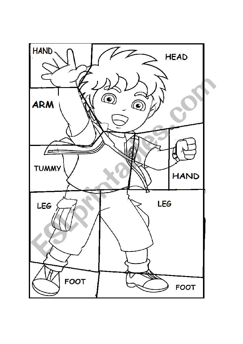 Body parts JIGSAW worksheet