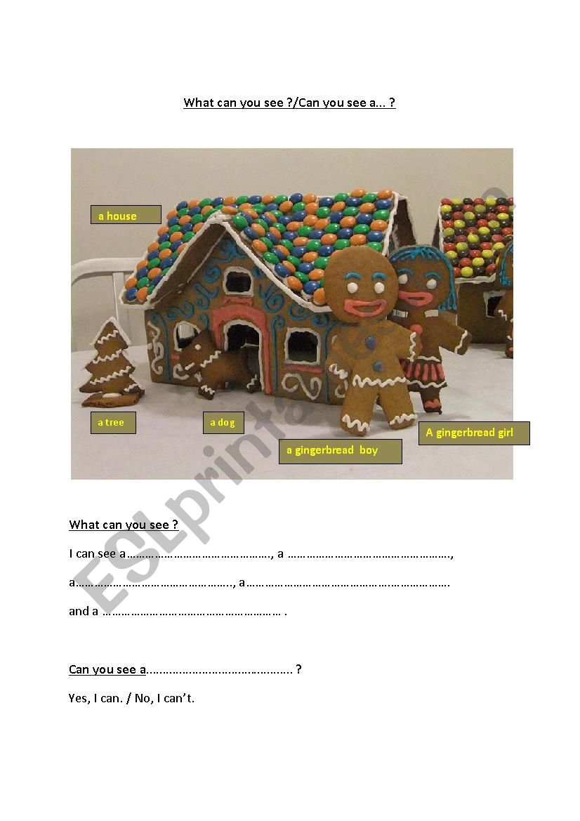 gingerman picture description worksheet