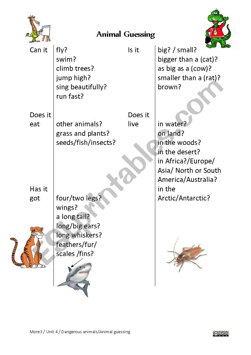 Animal guessing game_speaking exercise