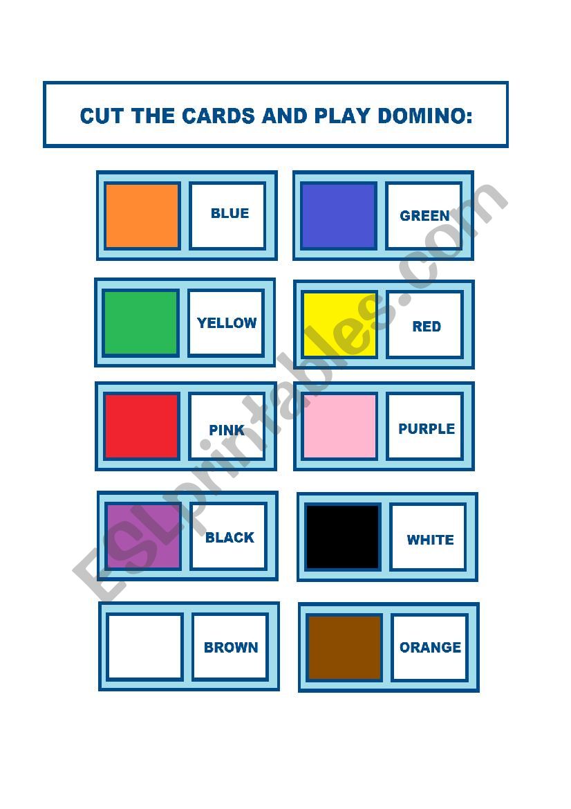Domino (colours) worksheet