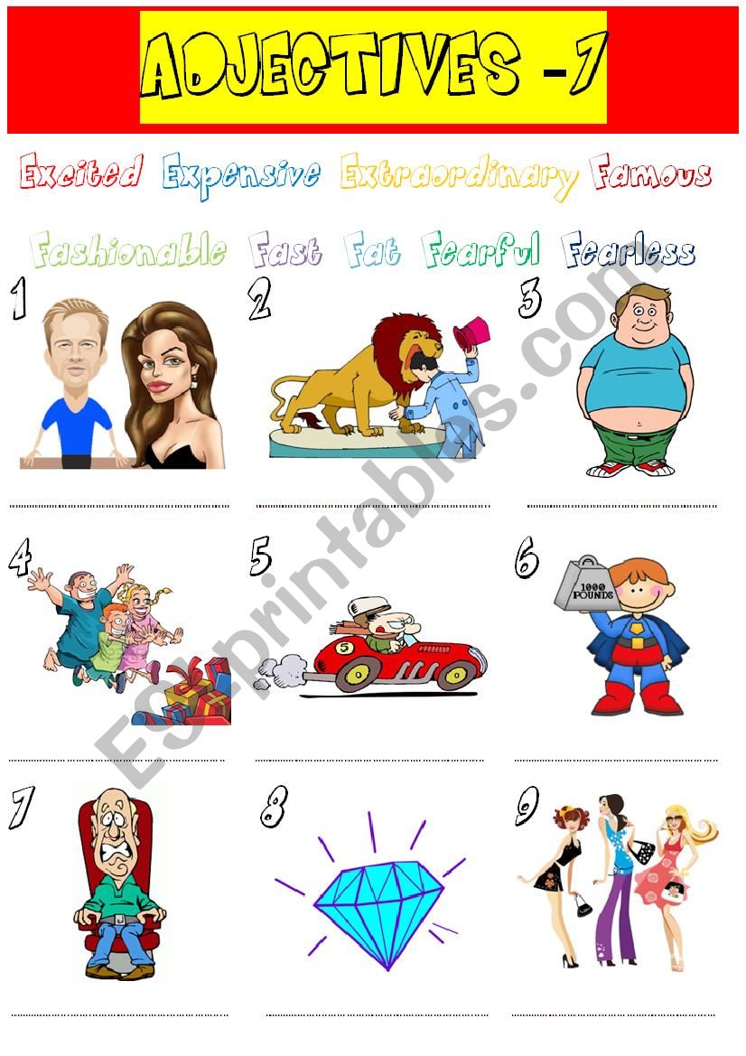 adjectives - 7 worksheet