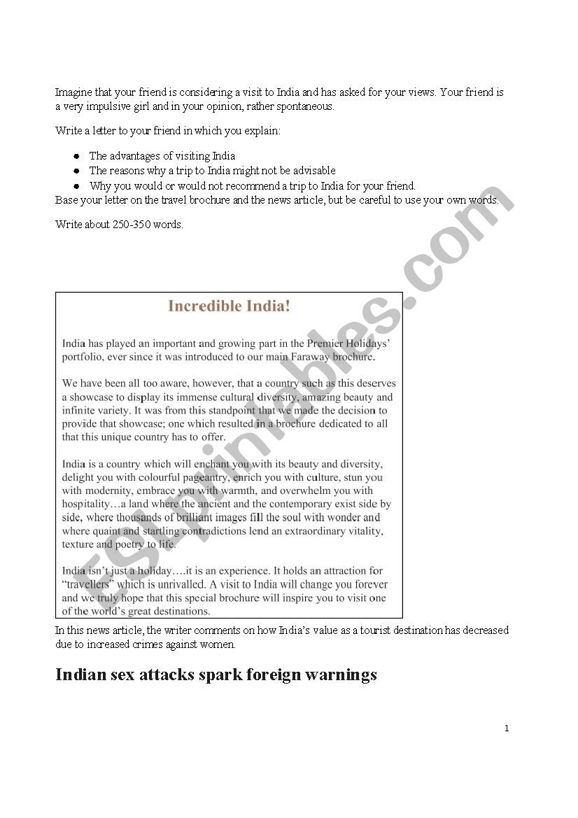 Argumentative Writing worksheet