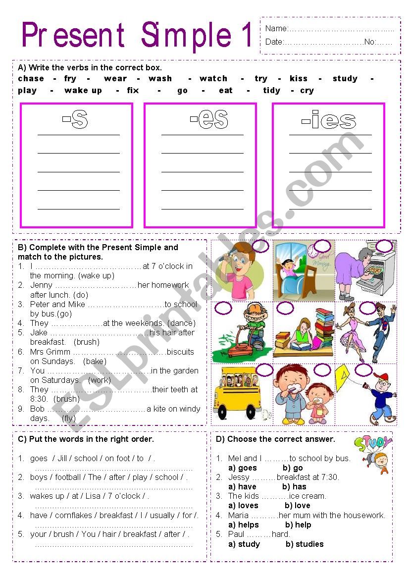 Present Simple 1 worksheet