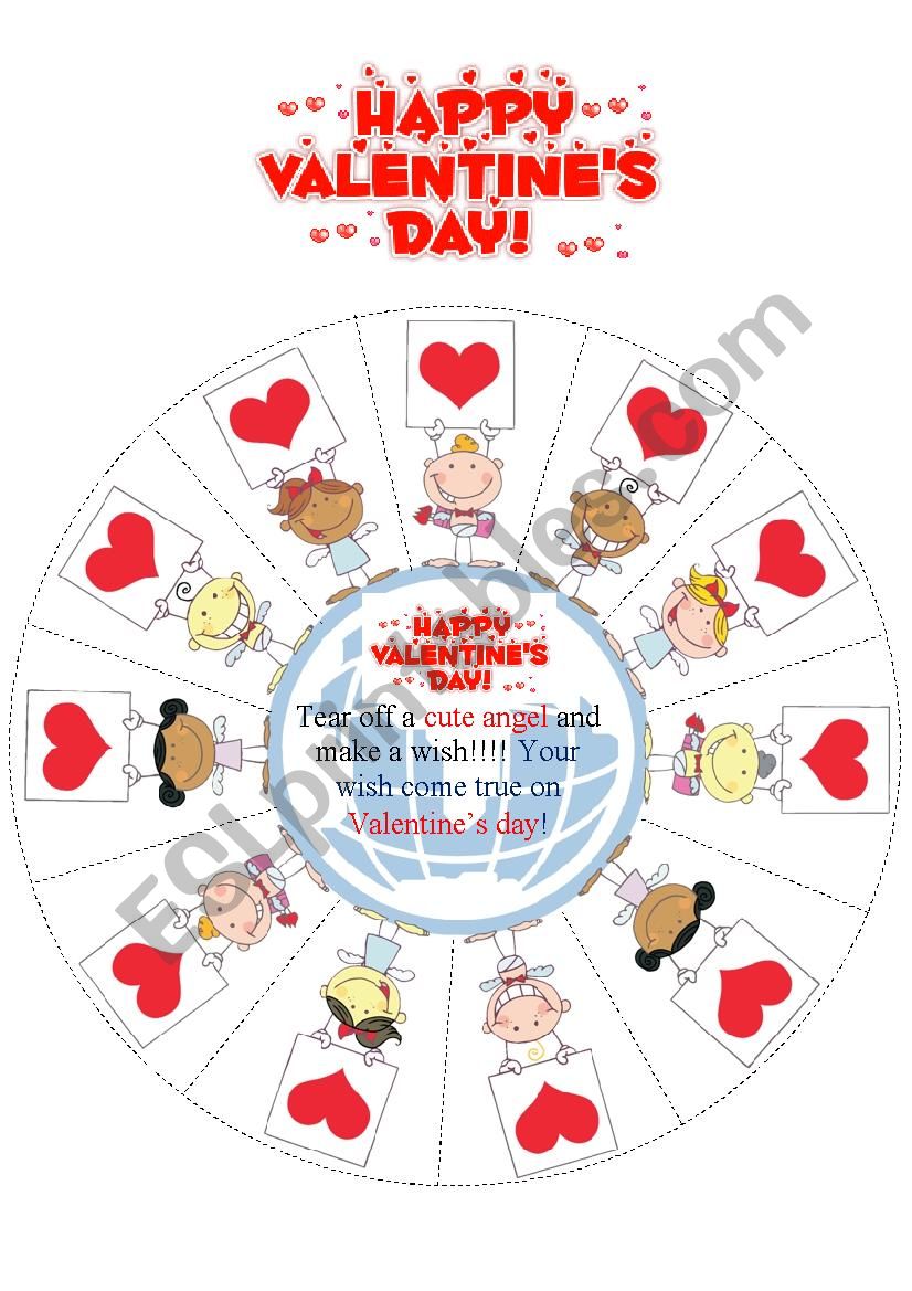 Valentines Day Wishes worksheet