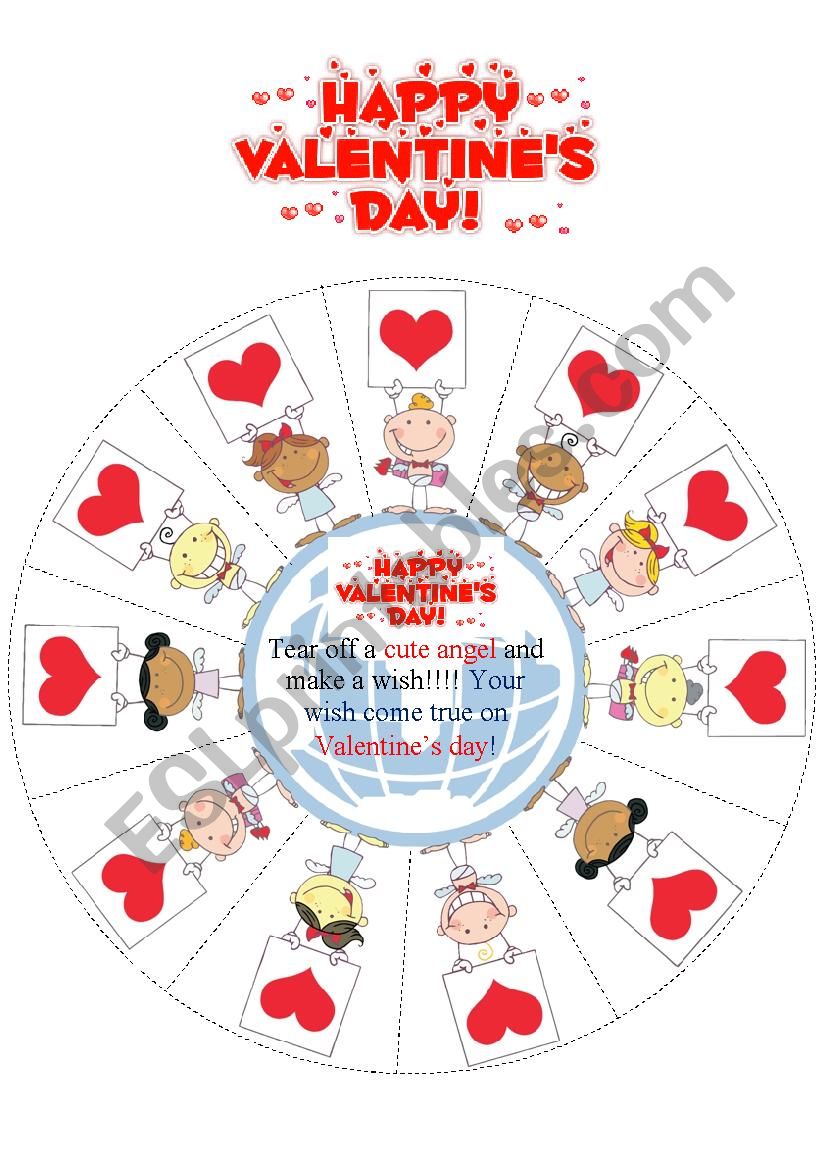 ValentineÂ´s Day Wishes worksheet