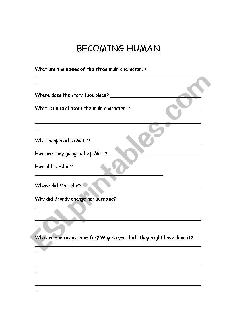 becoming-human-esl-worksheet-by-eliane-lopes