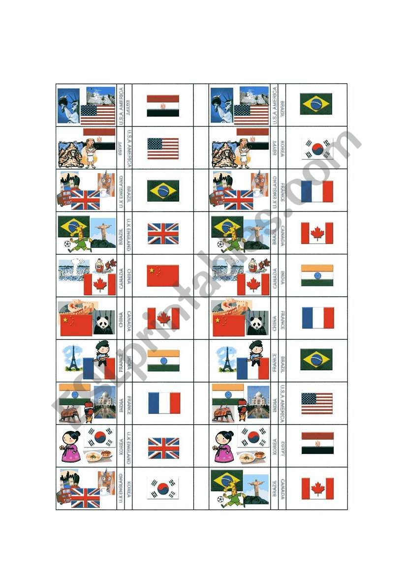 Domino cards 2/4 worksheet