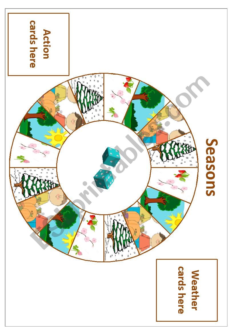 Seasons board game worksheet