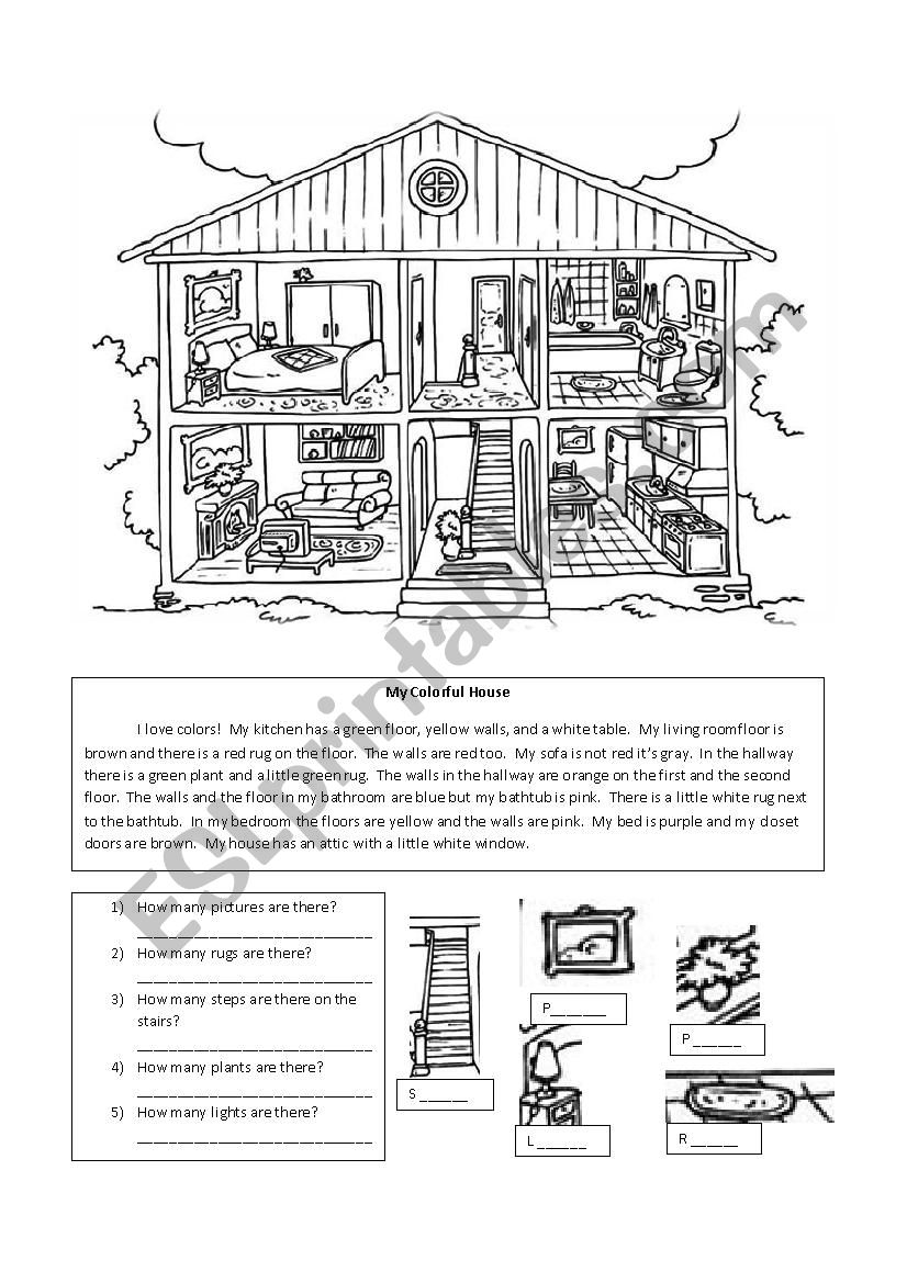 Parts of the House Reading and Writing